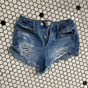 RSQ jeans vintage hi rise destroyed jean shorts size 1